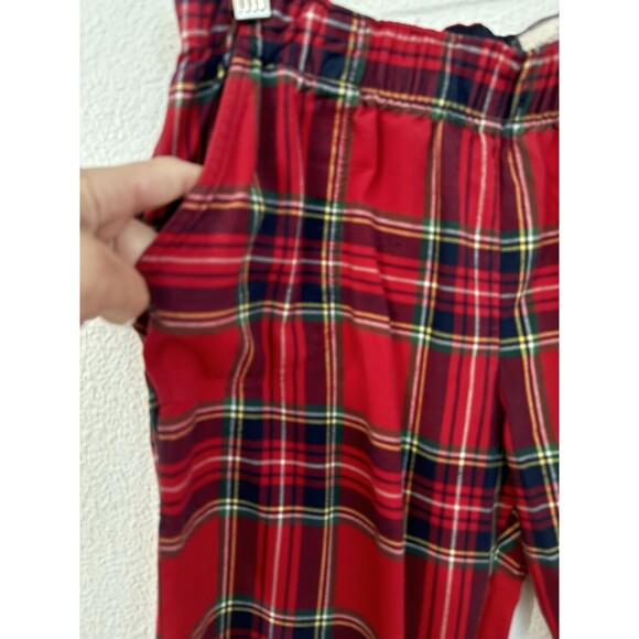 Abercrombie & Fitch Flannel Pants Men Medium Red Plaid Holiday Pockets M - Picture 2 of 7